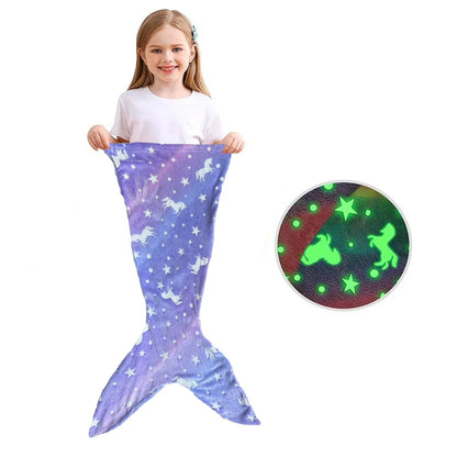 Cartoon Rainbow Unicorn Mermaid Tail