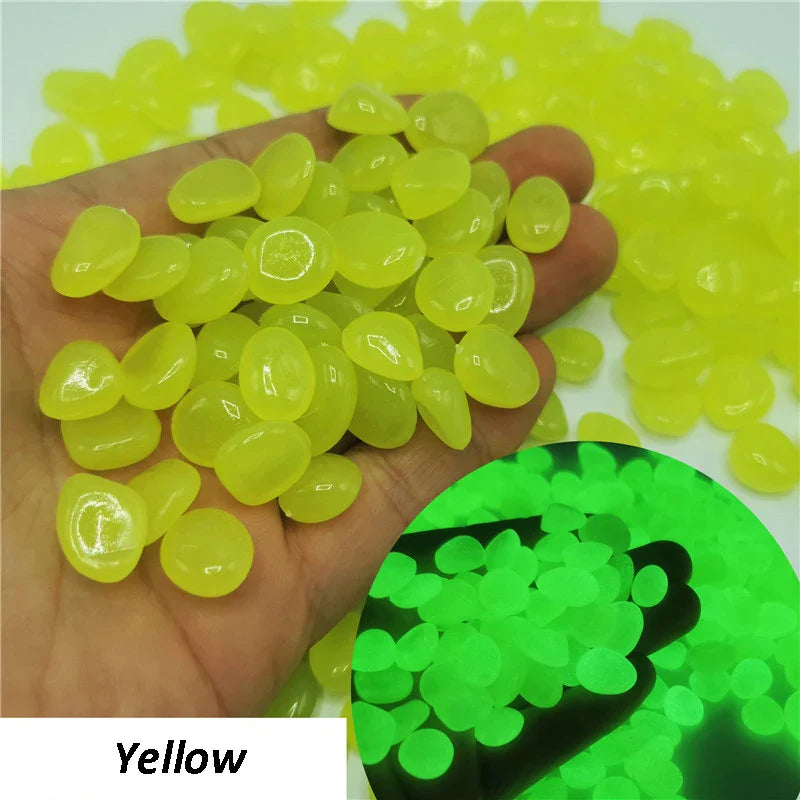 50/100Pcs Glow in the Dark Garden Pebbles For Sidewalk Garden