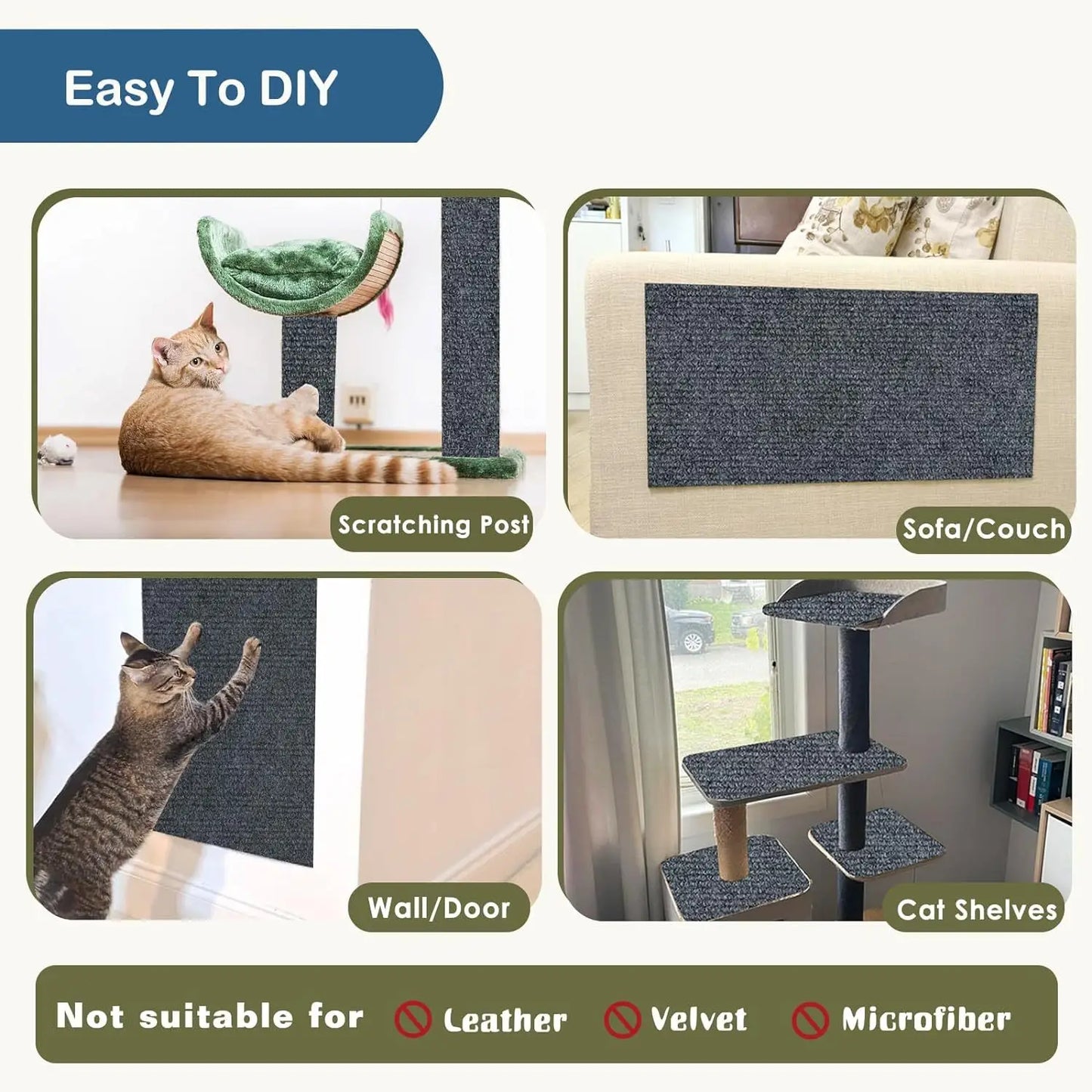 Self-Adhesive Carpet Cats Scratch Board