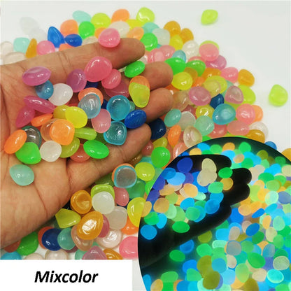 50/100Pcs Glow in the Dark Garden Pebbles For Sidewalk Garden