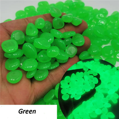 50/100Pcs Glow in the Dark Garden Pebbles For Sidewalk Garden