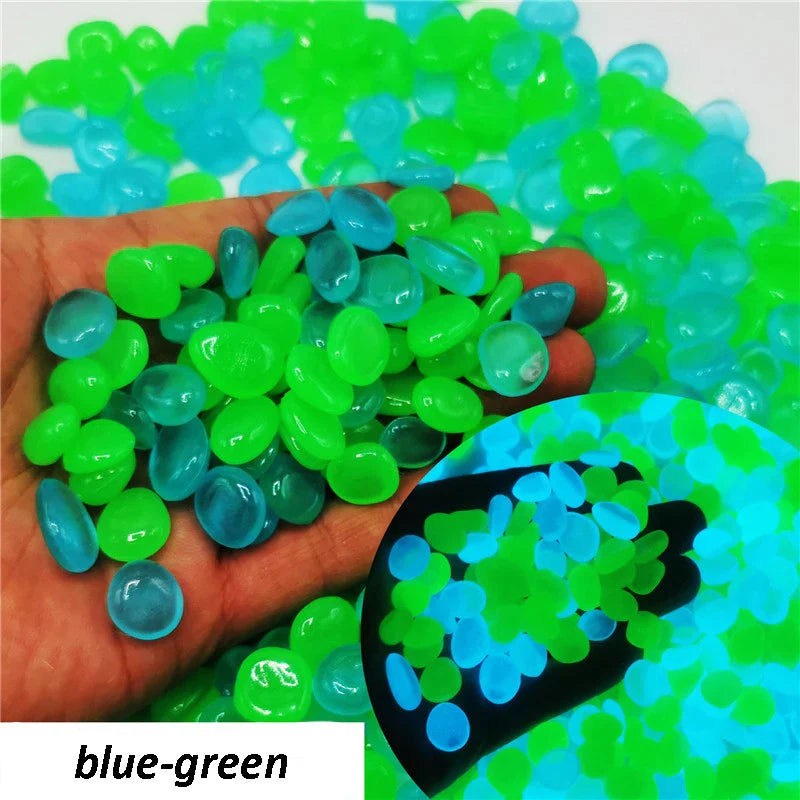 50/100Pcs Glow in the Dark Garden Pebbles For Sidewalk Garden