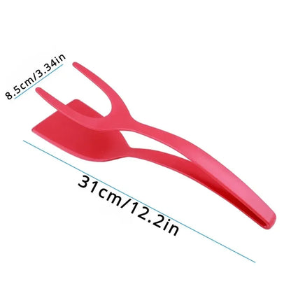 2 in 1 Nylon Grip Flip Tongs Egg Spatula