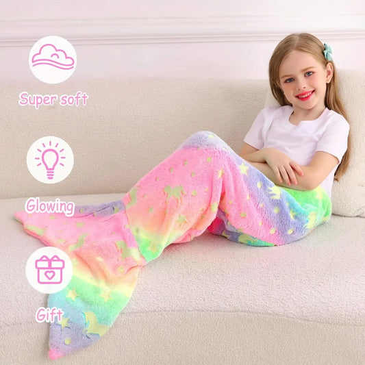 Cartoon Rainbow Unicorn Mermaid Tail