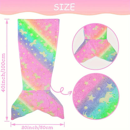 Cartoon Rainbow Unicorn Mermaid Tail