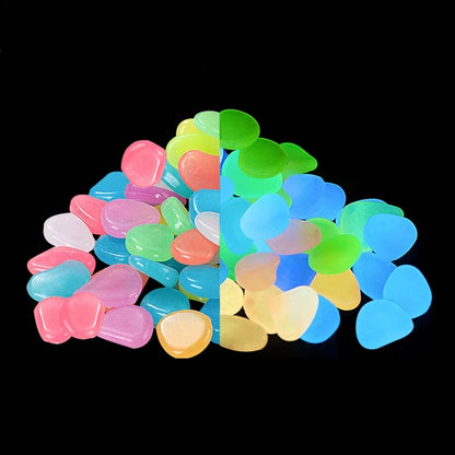 50/100Pcs Glow in the Dark Garden Pebbles For Sidewalk Garden