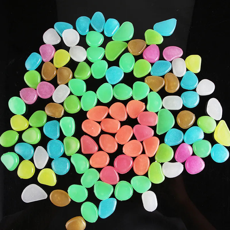 50/100Pcs Glow in the Dark Garden Pebbles For Sidewalk Garden